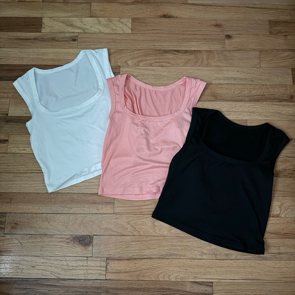 SHEIN Women's Tank Tops - White, Pink, and Black